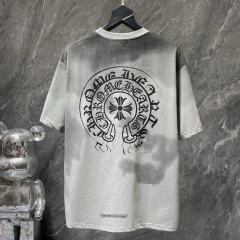 Chr0me Hearts Cross Logo Tee T-Shirt Black Gray+