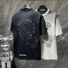 Chr0me Hearts Cross Logo Tee T-Shirt Black Gray+