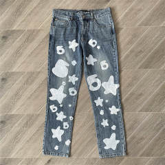 Sp5der Big Star 555 Printed Denim Pants