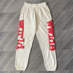 1:1 Top Quality Sp5der 555555 Hoodie Pants Beige