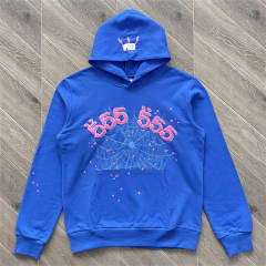 1:1 Top Quality Sp5der 555555 Zipped Hoodie Blue
