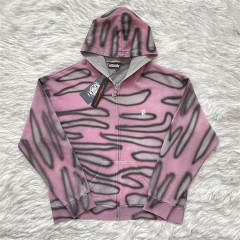 High Quality Hellstar Studios Classic Logo Airbrush Zip-Up Hoodie