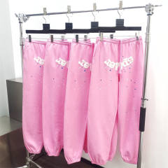 1:1 Quality Spider Foaming Print Atlanta Hoodie & Pants Set Pink