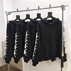 1:1 Quality Spider Rheinstone Hoodie & Pants Set Black