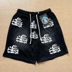 Hellstar Skeleton Logo Washed T-Shirt Tee Shorts