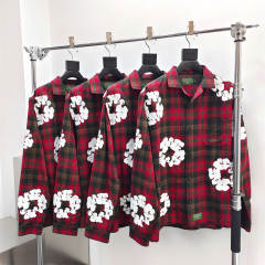 1:1 Quality Red Checkered Plaid Shirt & Pants Set