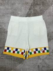 1:1 Quality Casa Colourful Plaid Pearl Button Knit Polo Shirt & Shorts Set