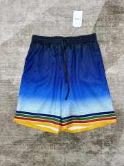 1:1 Quality Casa Silk Gradient Blue Arch Angel Print Dark shirt & shorts set