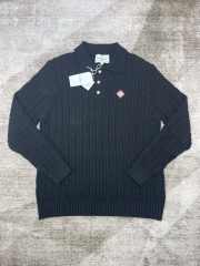 1:1 Quality Casa Patchwork Patterned Pearl Button Lapel Sweater 2 colors