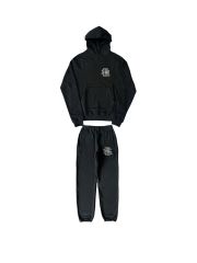 1:1 Quality Eric EE Black and White Logo Print Hoodie & Pants Set