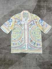 1:1 Quality Casa Crayon Line Print Silk Polo shirt & shorts set