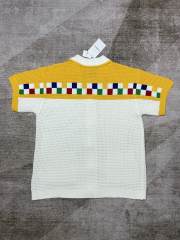 1:1 Quality Casa Colourful Plaid Pearl Button Knit Polo Shirt & Shorts Set