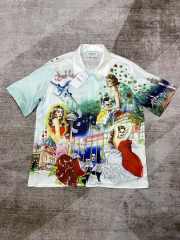1:1 Quality Casa Silk Movie Poster Style Portrait Print Collar shirt