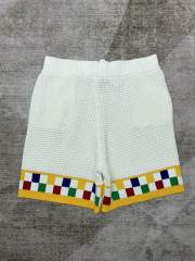 1:1 Quality Casa Colourful Plaid Pearl Button Knit Polo Shirt & Shorts Set