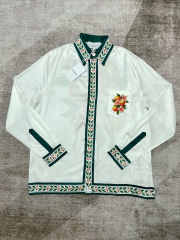 1:1 Quality Casa Orange Floral Resort Style Silk Long Sleeve shirt