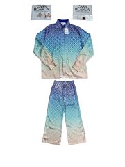 1:1 Quality Casa Gradient Blue Silk Long Sleeve Shirt & pants Set