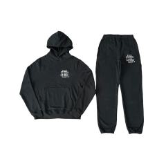 1:1 Quality Eric EE Black and White Logo Print Hoodie & Pants Set
