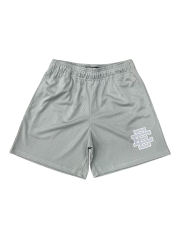 1:1 Quality Eric EE White Trimmed Grey Logo Mesh Shorts