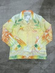 1:1 Quality Casa Silk Vintage Style Portrait Letter Print Long Sleeve Shirt