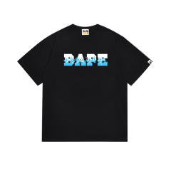 Bape Flame Letter Print Solid Color Tee 4 colors