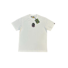 1:1 Quality Bape Embroidered Pink Letter Print Tee 2 colors