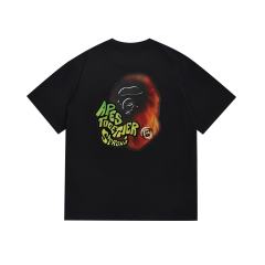 Bape Lion Fur Ape Head Graffiti Letter Print Tee 2 colors