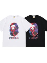 Bape Gradient Camouflage Big Ape Head Letter Print Tee 2 colors