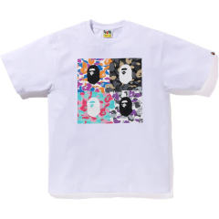 Bape US Limited 4-gang Ape Head Multi Logo Print Tee 2 colors