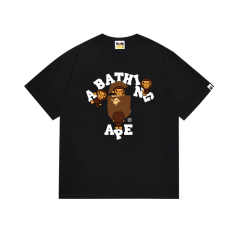 Bape Four Little Monkeys Ape Head Letter Print tee 2 colors