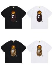 Bape Leopard Ape Head Cartoon Monkey Print Tee 4 colors