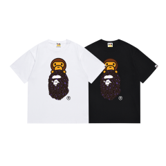 Bape Leopard Ape Head Cartoon Monkey Print Tee 4 colors
