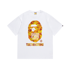Bape PUBG Co-Branded Orange Camouflage Ape Head Tee 2 colors