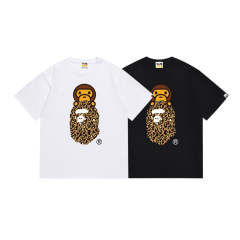 Bape Leopard Ape Head Cartoon Monkey Print Tee 4 colors