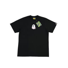 1:1 Quality Bape Embroidered Pink Letter Print Tee 2 colors