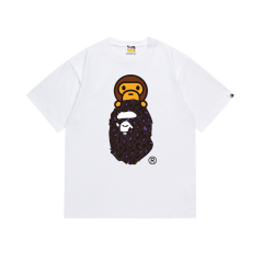 Bape Leopard Ape Head Cartoon Monkey Print Tee 4 colors
