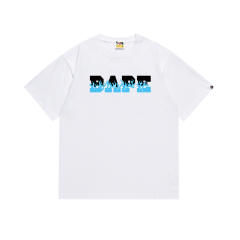 Bape Flame Letter Print Solid Color Tee 4 colors