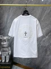 1:1 quality CH Horseshoe Sanskrit Handmade Button Cross Patch Embroidered Tee 2 colors