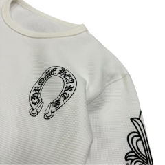 1:1 quality CH Waffle Fabric Printed Long Sleeve T-Shirt 3 colors