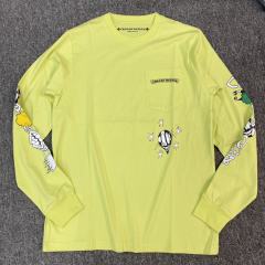 1:1 quality CH Apple Green Graffiti Print Long Sleeve T-Shirt