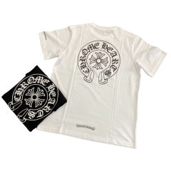 1:1 quality CH Front and back horseshoe cross print Tee 2 colors