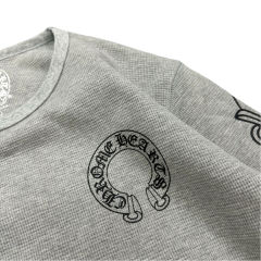 1:1 quality CH Waffle Fabric Printed Long Sleeve T-Shirt 3 colors