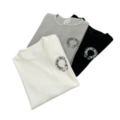 1:1 quality CH Waffle Fabric Printed Long Sleeve T-Shirt 3 colors