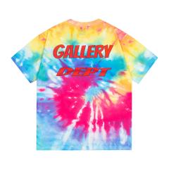 Retro tie-dyed rainbow splash washed printed tee