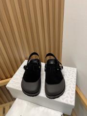 1:1 quality version Birkenst0ck half wrapped chamois sandals black grey
