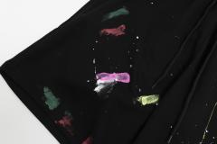 Colored chalk ink splash drawstring shorts
