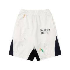 Graffiti crayon splashing ink patchwork shorts