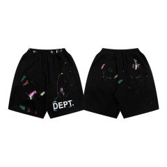 Colored chalk ink splash drawstring shorts