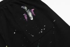 Colored chalk ink splash drawstring shorts