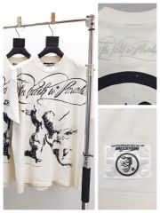 1:1 quality Hellstar Silver-stamped Monogram Printed Aged Tee with NFC tag