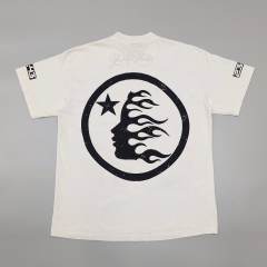 1:1 quality Hellstar Silver-stamped Monogram Printed Aged Tee with NFC tag